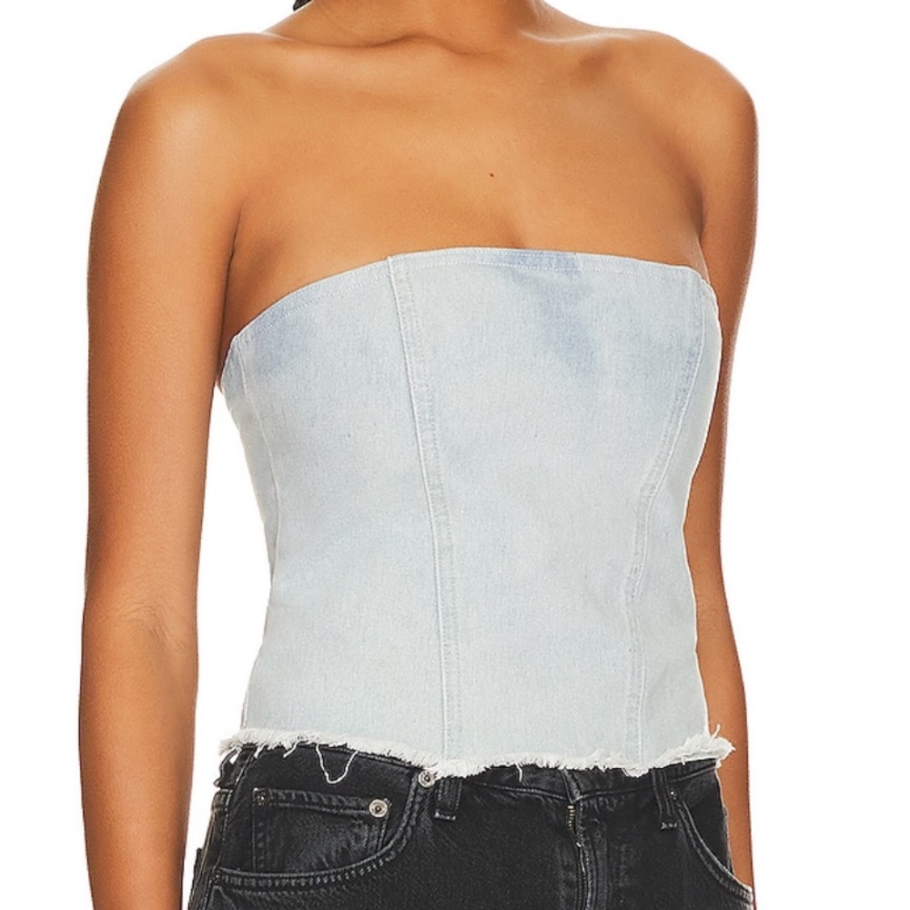 Strapless Denim Top